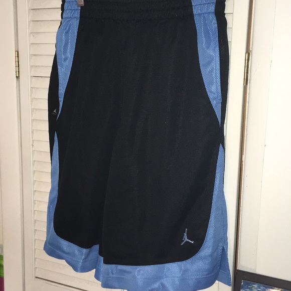 black and blue jordan shorts